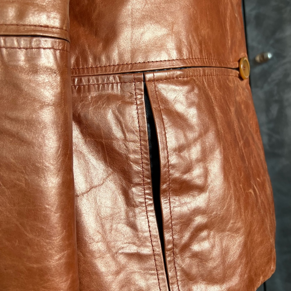 Leather Orange Jacket - image 2